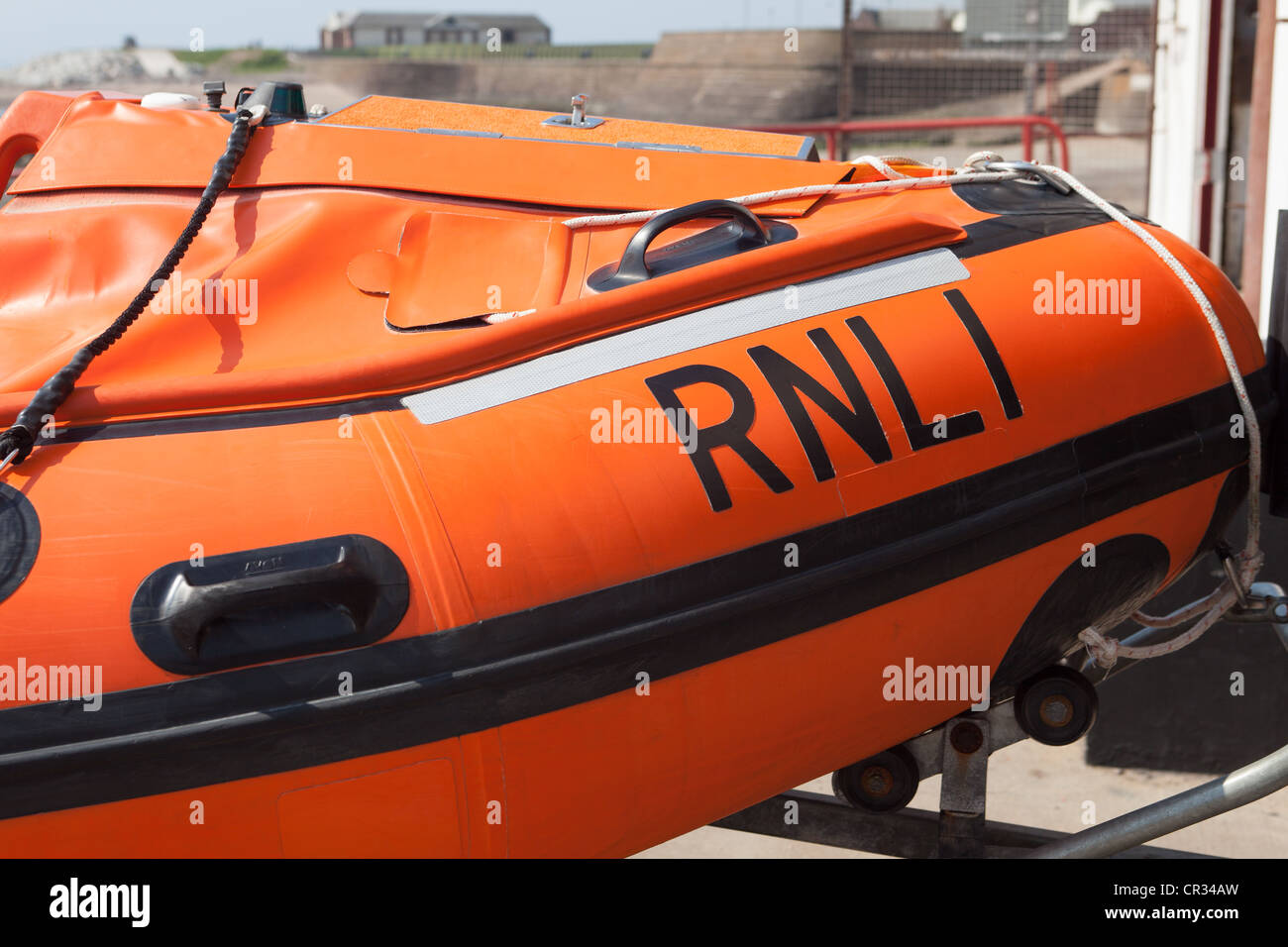 RNLI RIB inflatable rescue craft.Arbroath Lifeboat station Scotland UK