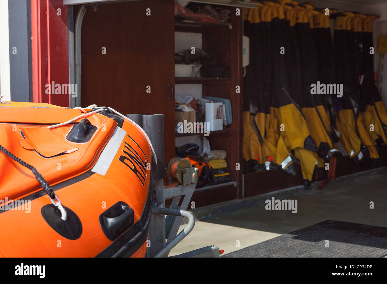 RNLI RIB inflatable rescue craft.Arbroath Lifeboat station Scotland UK