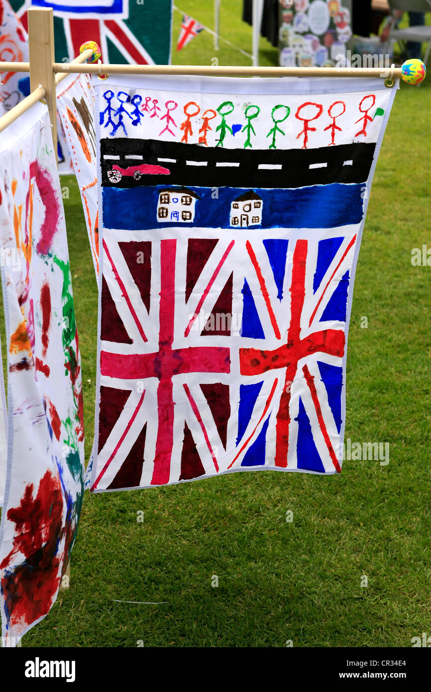 Queen's Jubilee flags designed by children on show at Sherborne's town