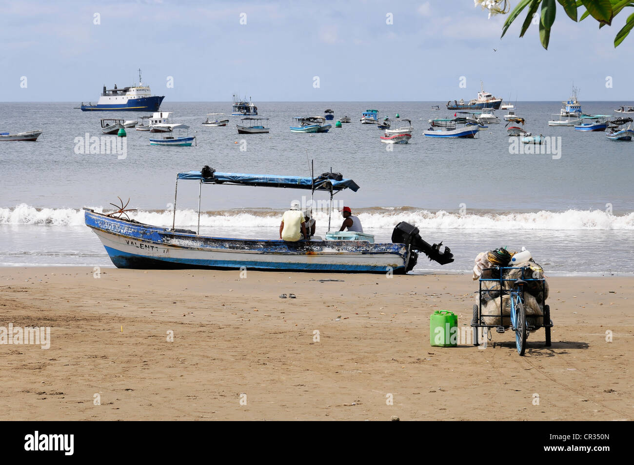 Boats, beach, San Juan del Sur, Nicaragua, Central America Stock Photo