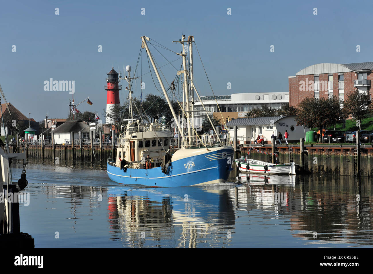 Shrimp cutter in the port of Buesum, Schleswig-Holstein, Germany, Europe Stock Photo