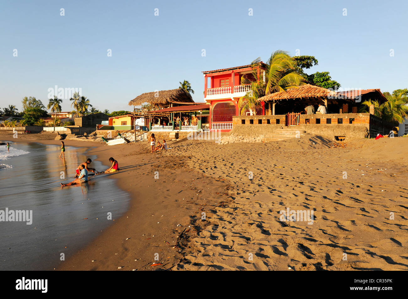 Las Penitas beach near Poneloya at dusk, Leon, Pacific Ocean, Nicaragua,  Central America Stock Photo - Alamy