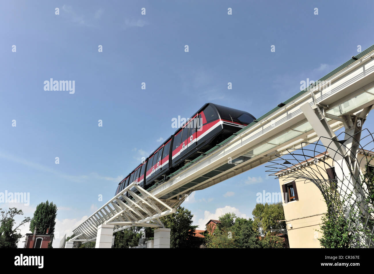 Venice People Mover, a new public transit system connecting the Tronchetto island with Piazzale Roma, Venice, Veneto region Stock Photo