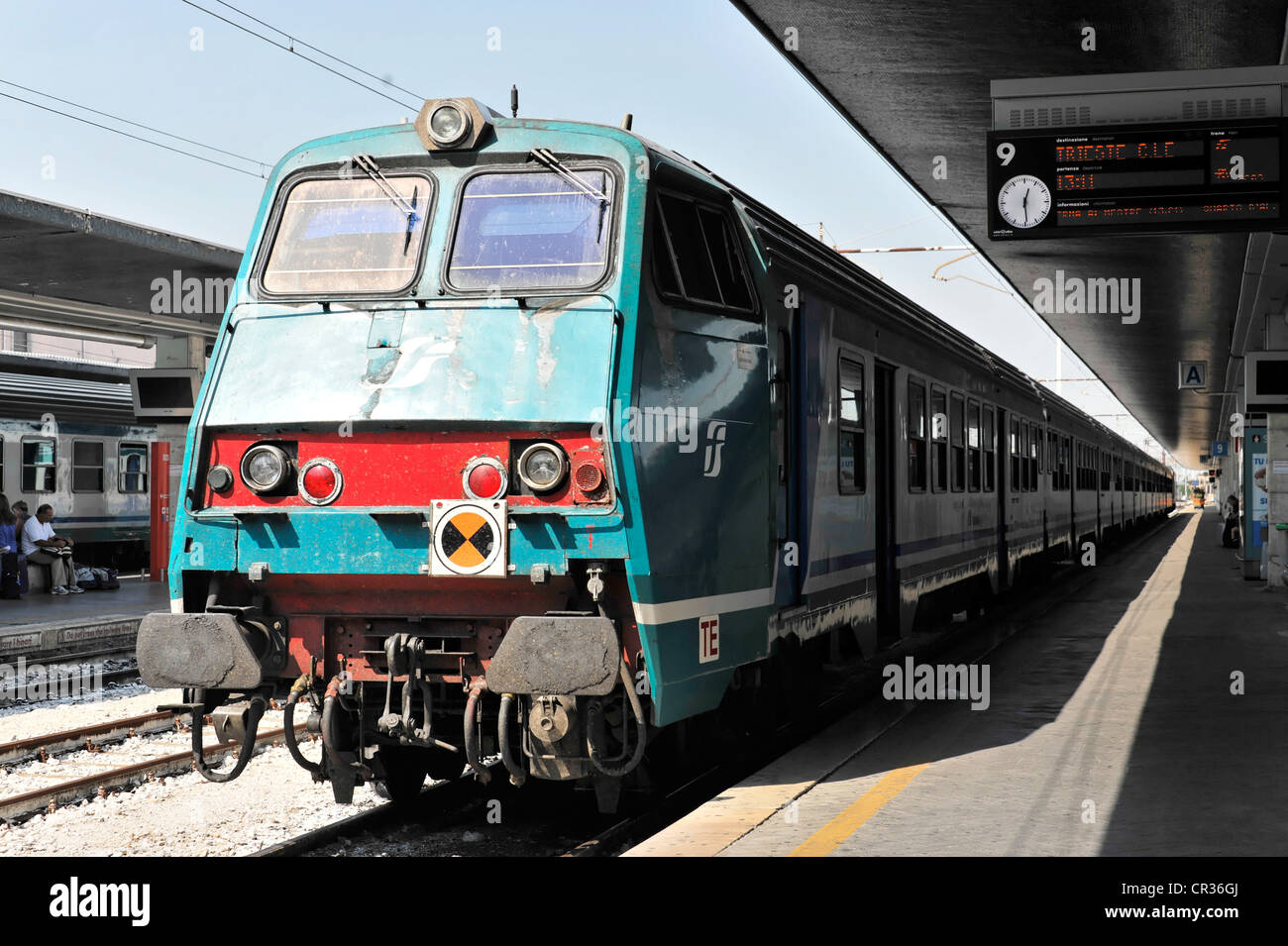 Train to Trieste, Venezia Santa Lucia train station, Venice, Veneto region, Italy, Europe Stock Photo