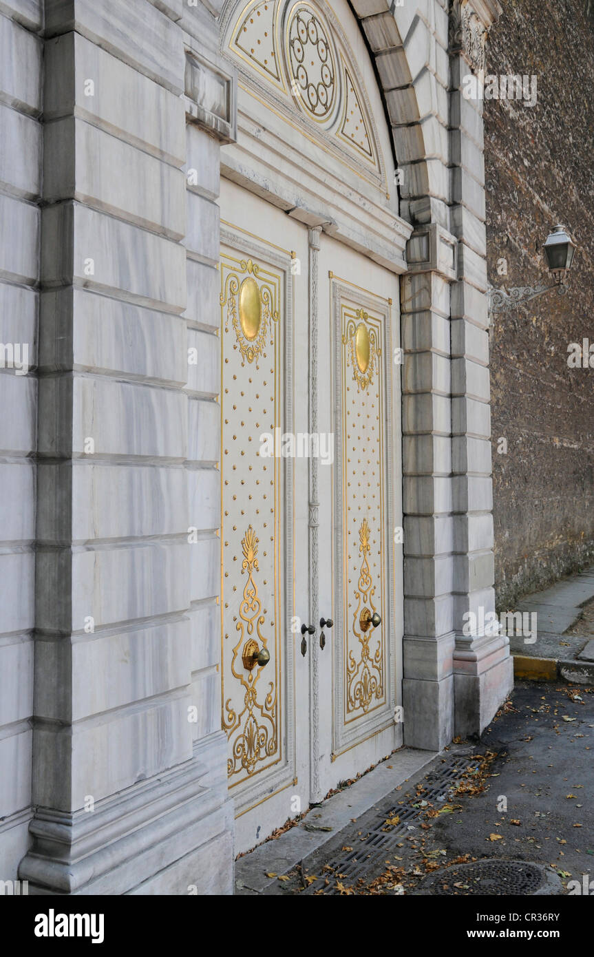 Small side door to the Dolmabahce Palace, historic town centre, Istanbul, Turkey, Europe Stock Photo