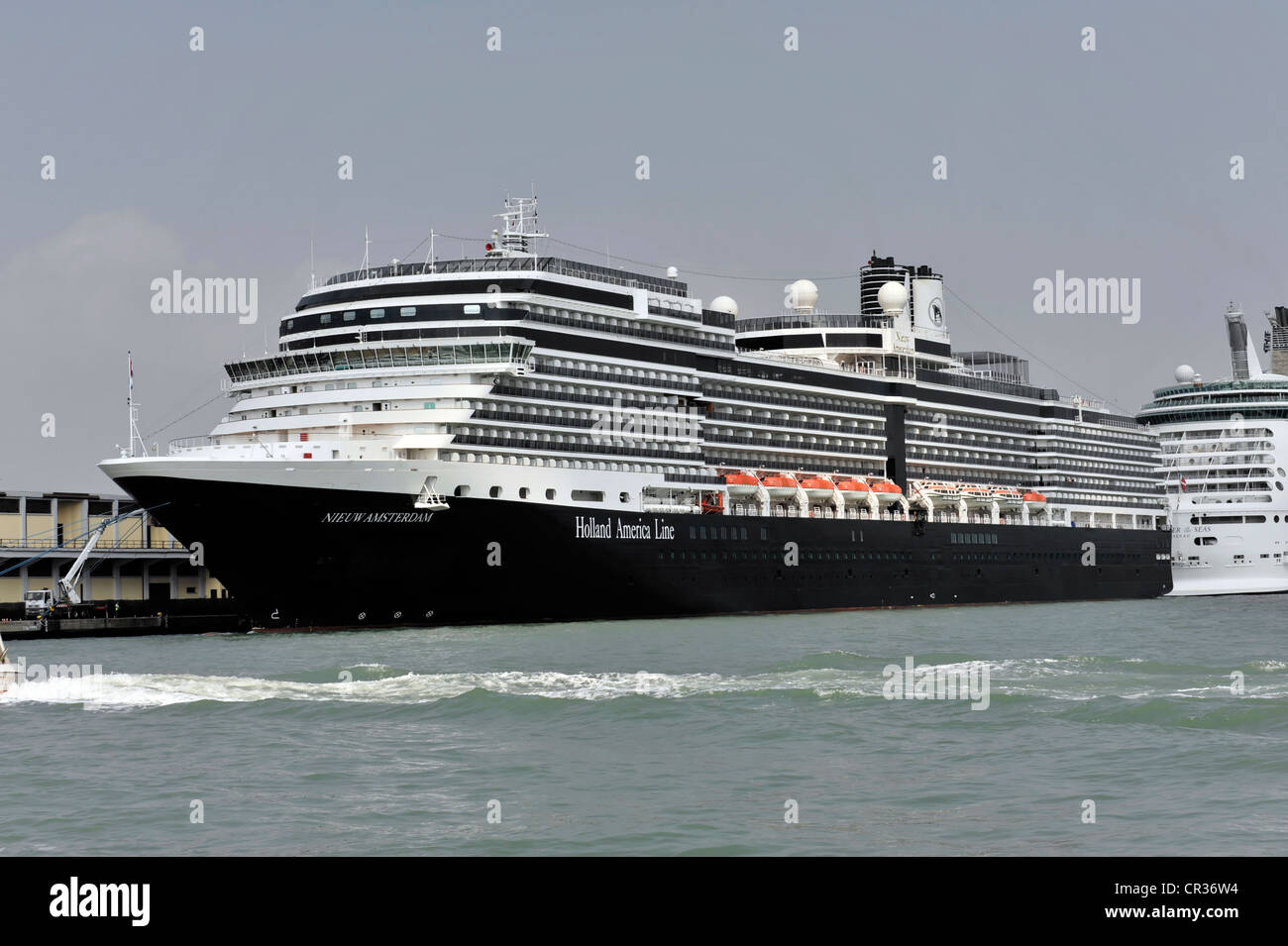 Nieuw Amsterdam, cruise liner built in 2010, Holland America Line, 307 metres, 2106 passengers, port of Venice, Veneto, Italy Stock Photo