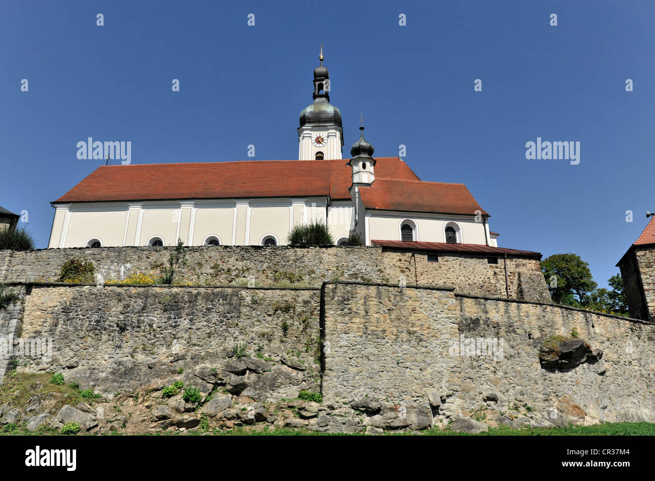 Church of the Assumption of Mary, first mentioned in 1179, Bad Koetzting, Bavaria, Germany, Europe Stock Photo