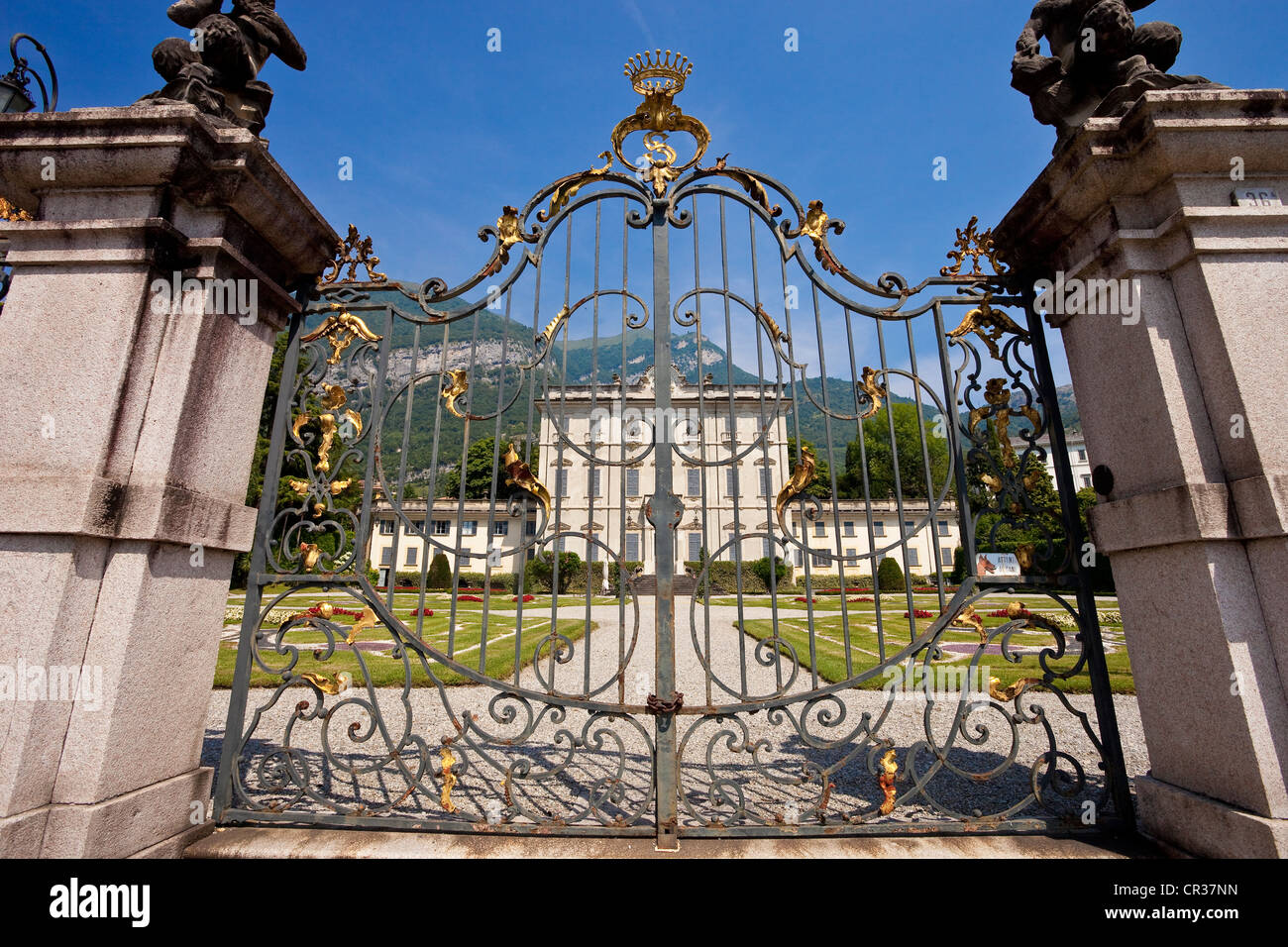 Italy, Lombardy, Lake Como, Tremezzo, Villa Carlotta, built in 1690 by the Milanese banker Giorgio Clerici II now belongs to Stock Photo