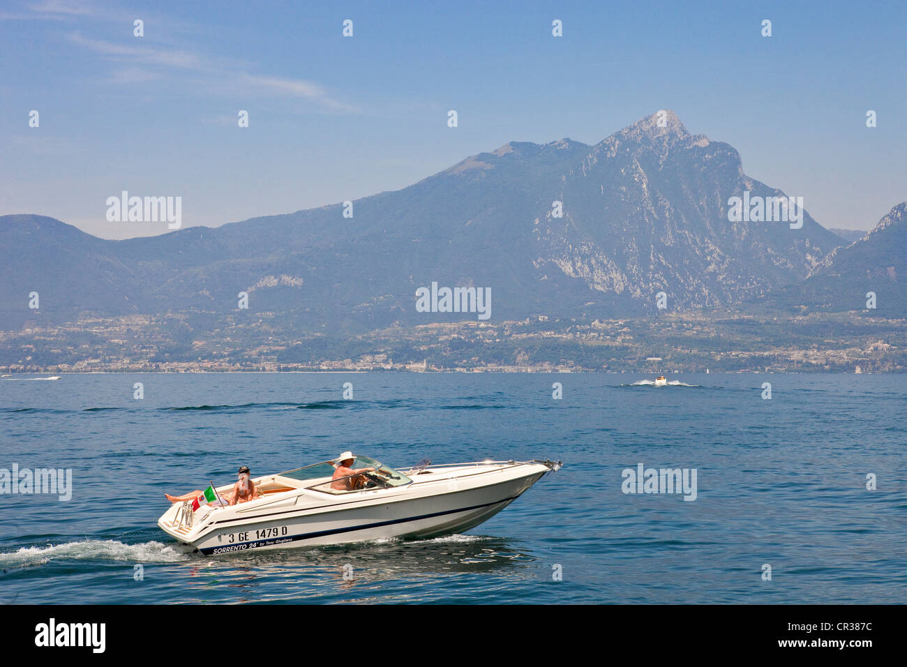 Italy, Veneto, Lake Garda, boat Stock Photo