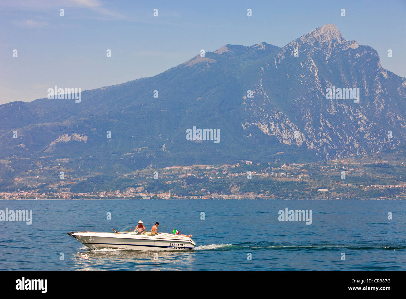 Italy, Veneto, Lake Garda, boat Stock Photo