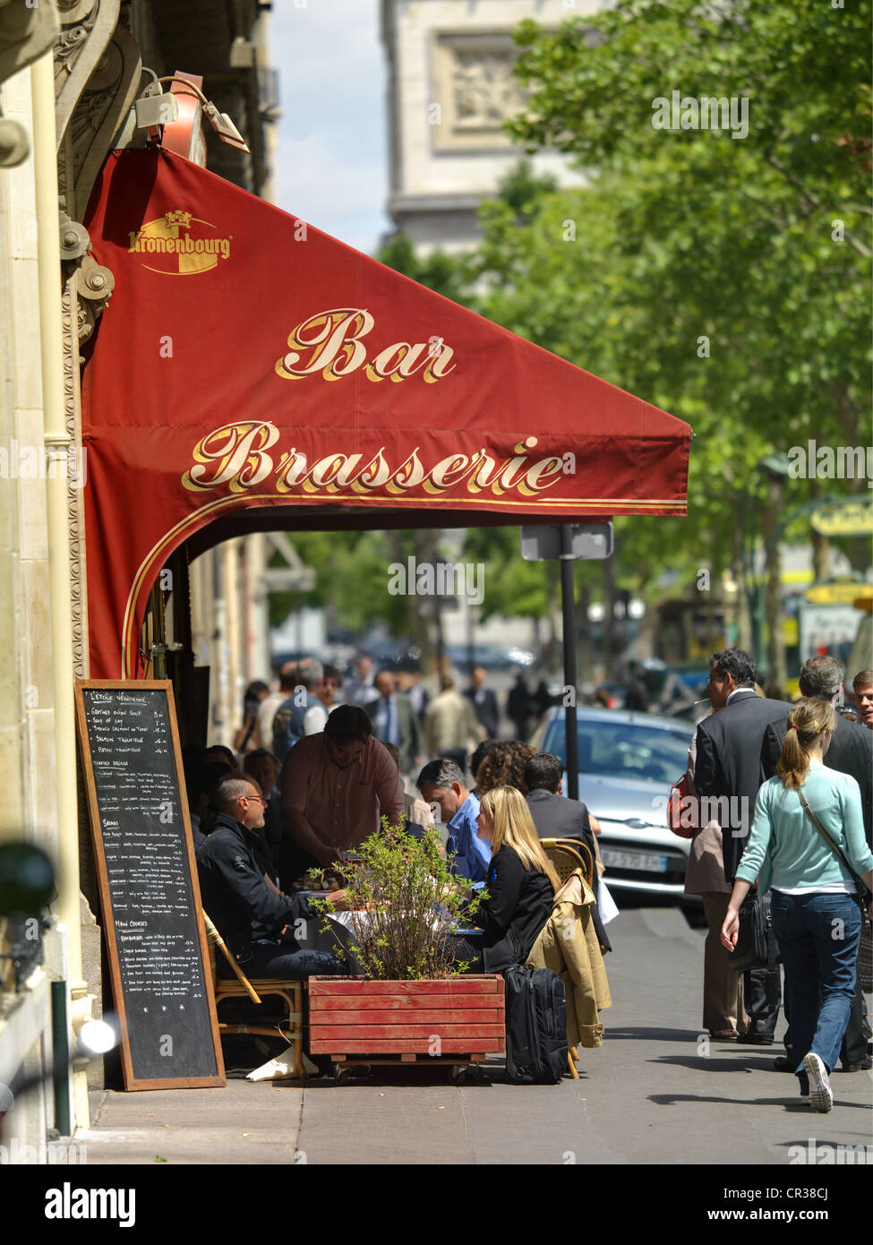 Paris Brasserie Near Arc De Triomphe Stock Photo