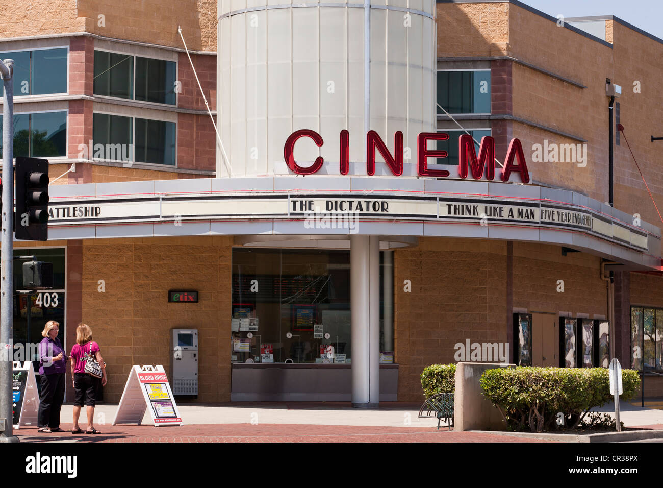Vintage movie theater front - California UA Stock Photo