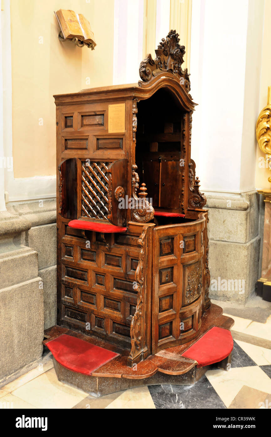 Confessional, Catedral de las Fuerzas Armadas cathedral, Madrid, Spain, Europe Stock Photo