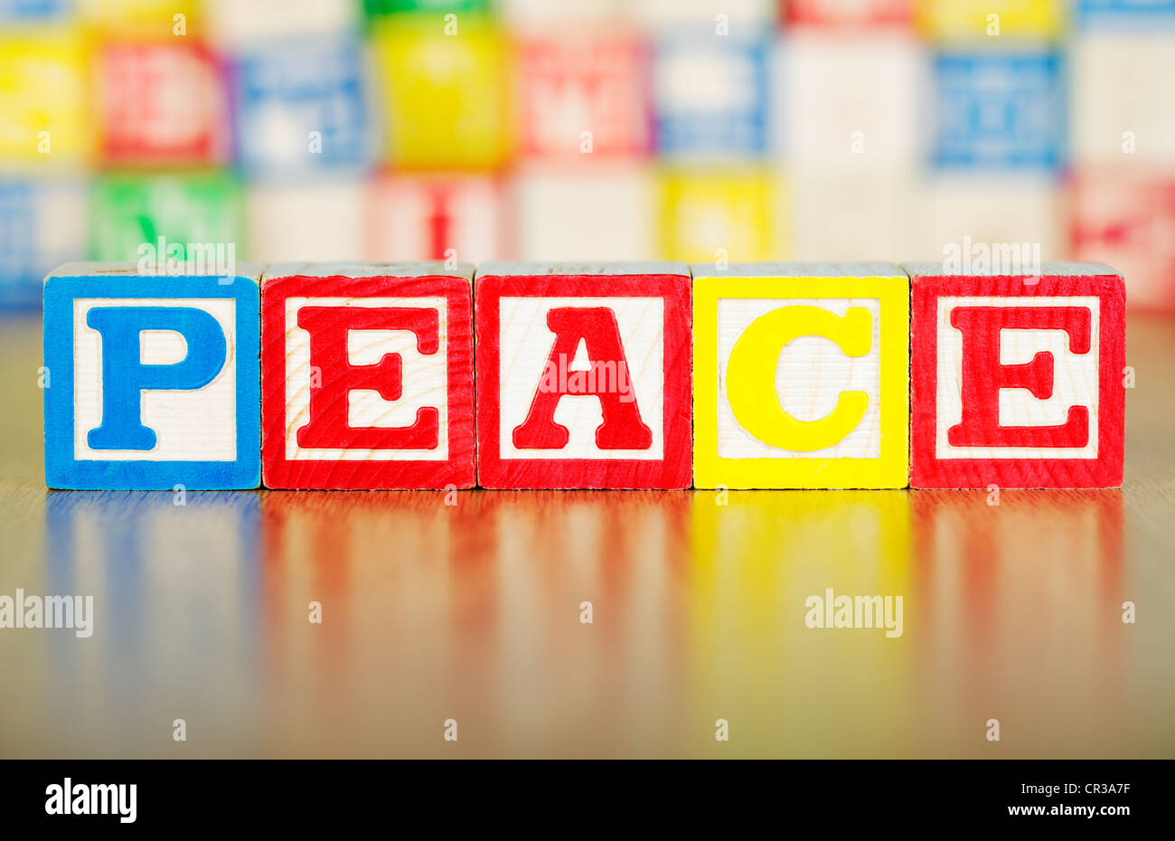 Peace Block Lettering Alphabet Blocks Spelling out Peace Stock Photo - Alamy