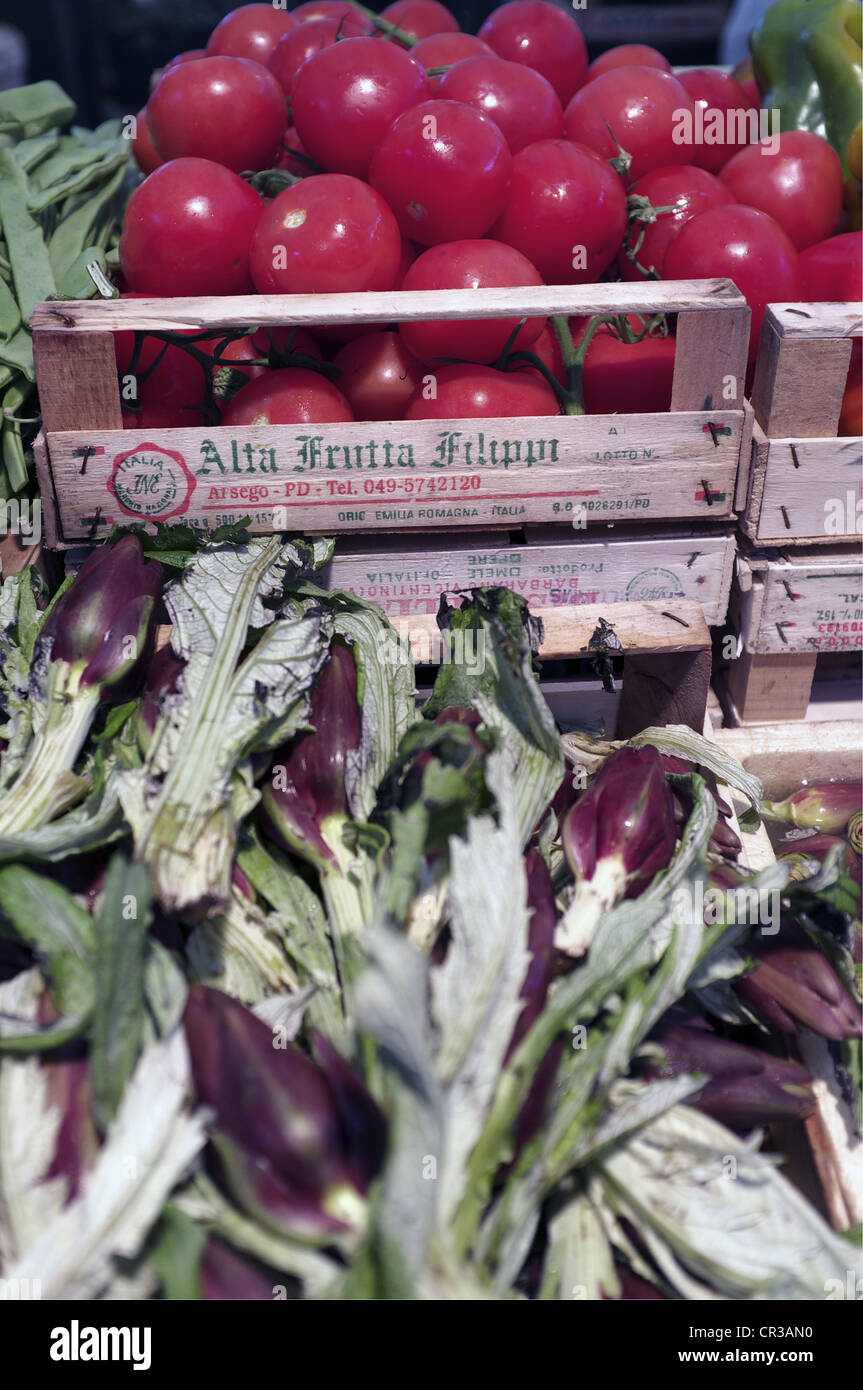 Main Food Market Near Rialto Bridge, Venice, Italy Stock Photo