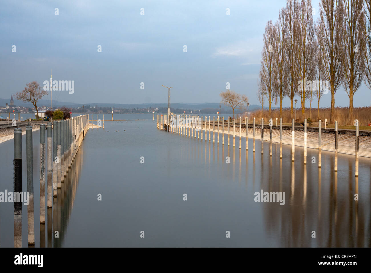 Harbour of Moos on Lake Constance, Baden-Wuerttemberg, Germany, Europe Stock Photo