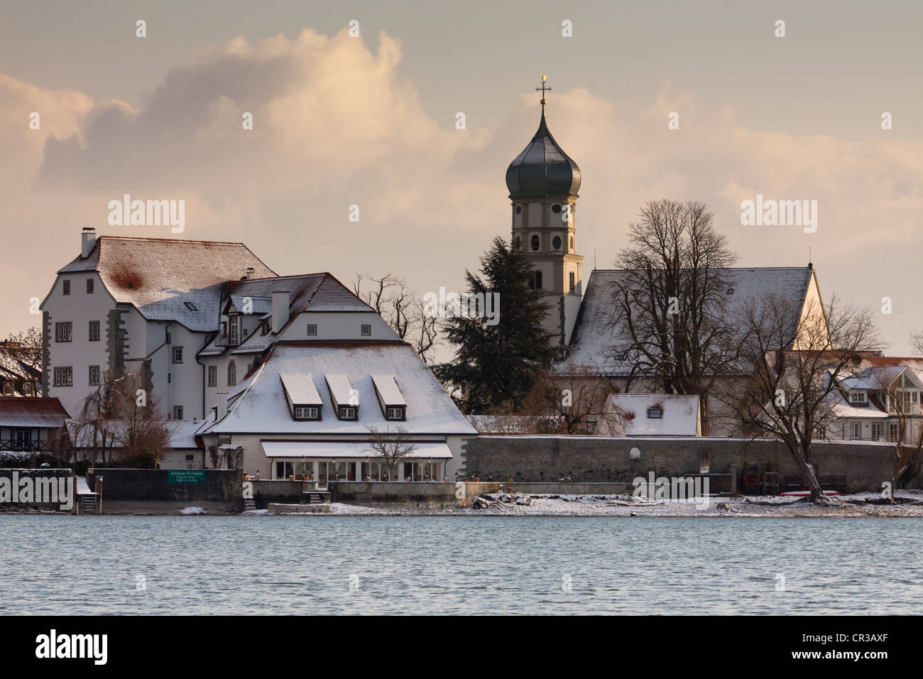 Wasserburg on Lake Constance in winter, district of Lindau, Bavaria, Germany, Europe Stock Photo