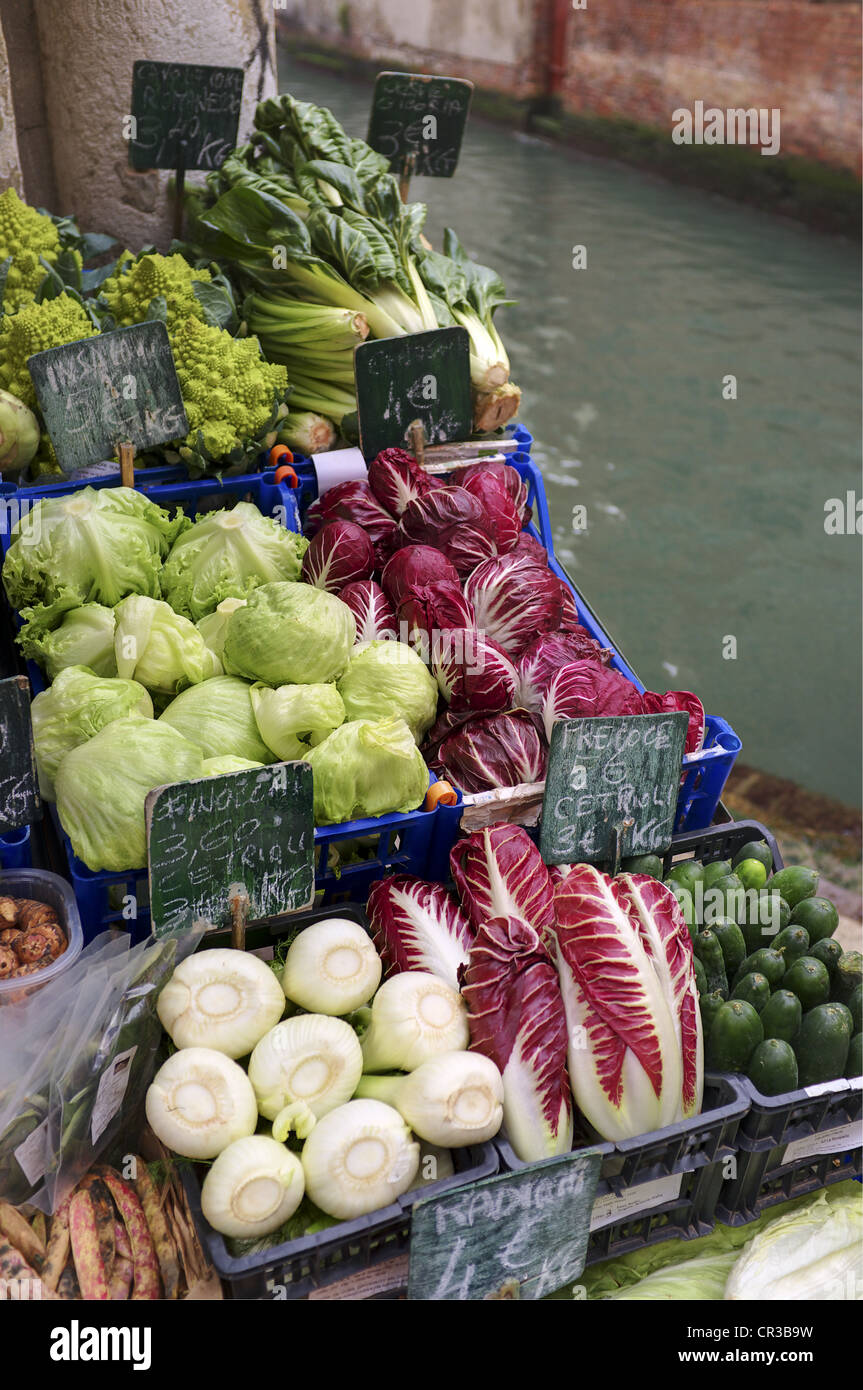 Main Food Market Near Rialto Bridge, Venice, Italy Stock Photo