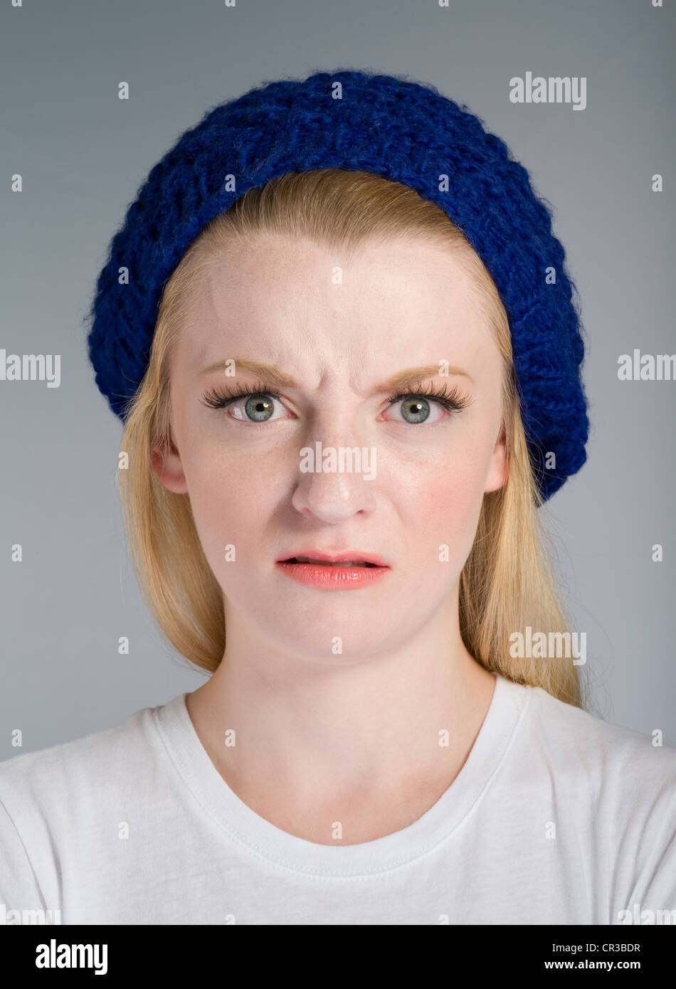 Pale complexion Caucasian girl with blonde / blond hair in her twenties Stock Photo