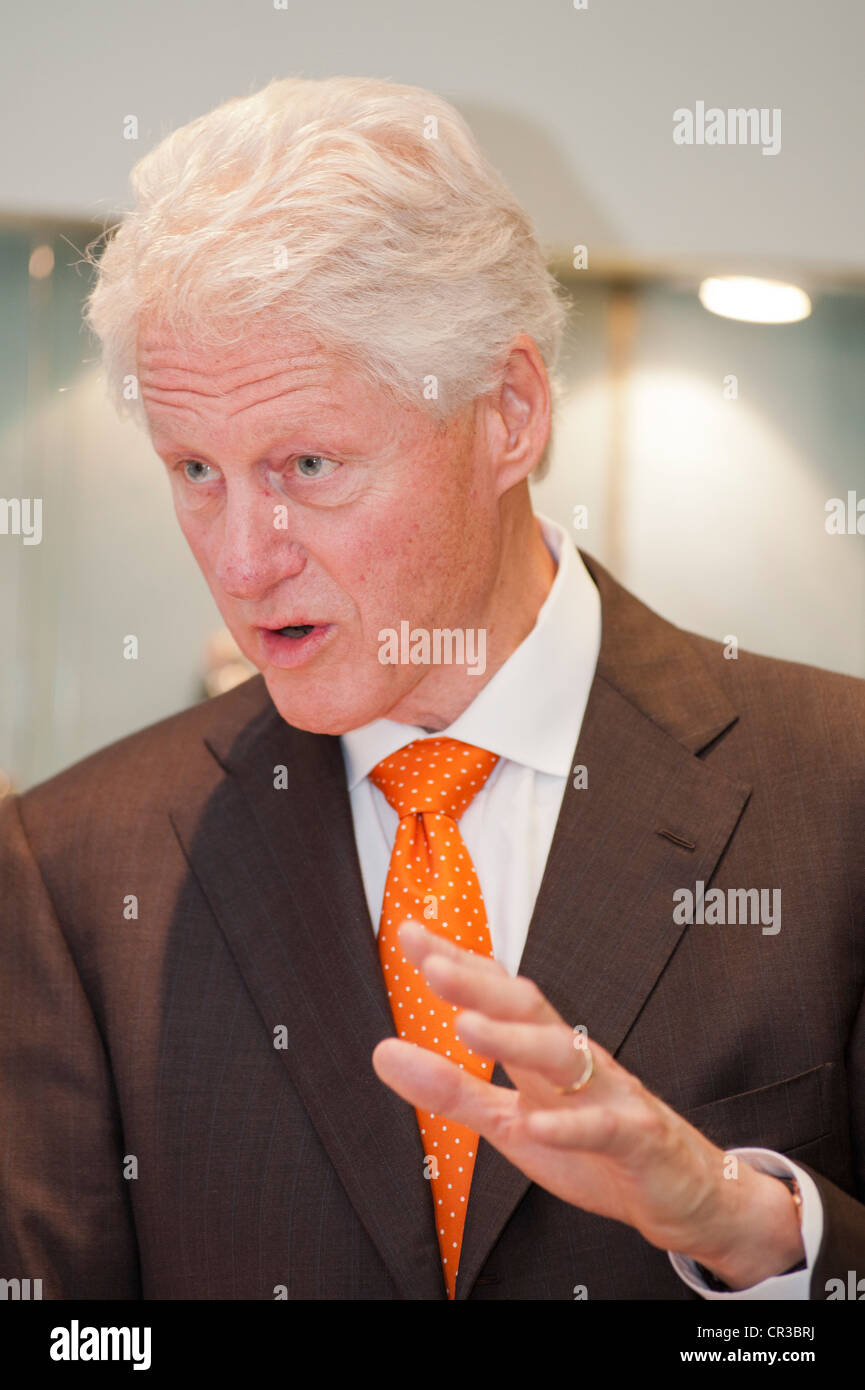 Former American president Bill Clinton speaks at an event Stock Photo