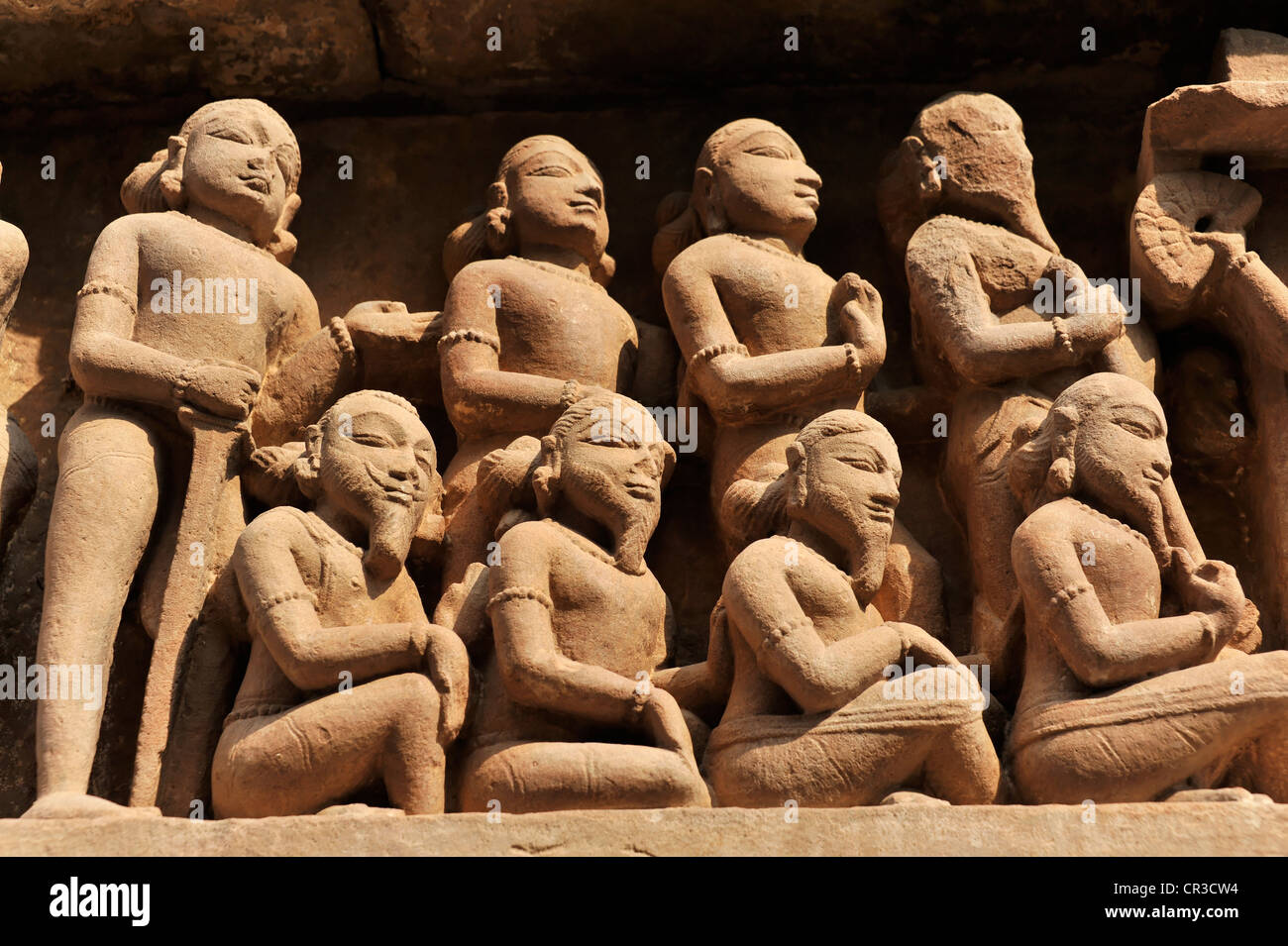 Relief, Khajuraho, UNESCO World Heritage Site, Madhya Pradesh, India, Asia Stock Photo
