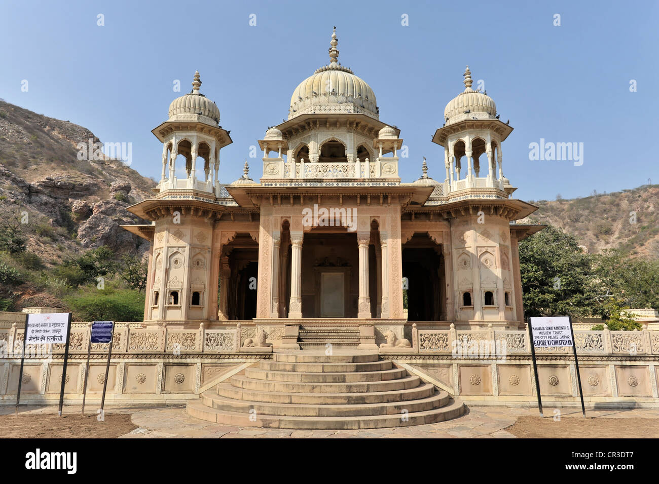 Chhatri of Gaitor, tomb of the royal family, Jaipur, Rajasthan, India