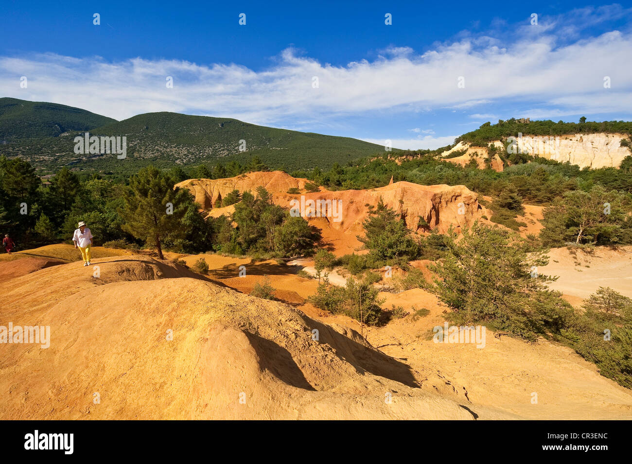 France, Vaucluse, Luberon, Rustrel, Provencal Colorado, old ochre quarries and their landscape carved by human exploitation Stock Photo