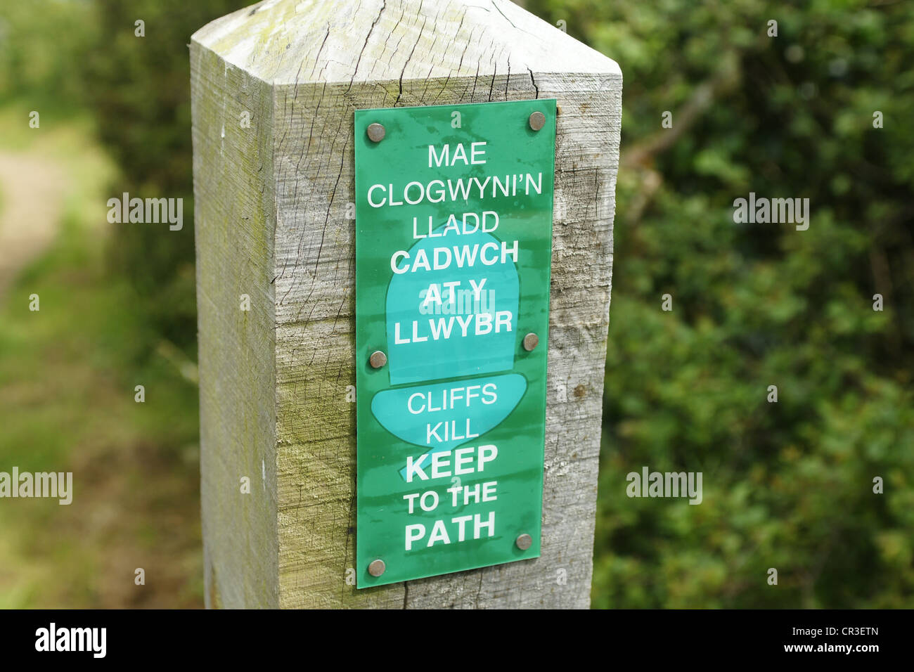 Signpost on the Pembrokeshire Coastal Path Stock Photo - Alamy