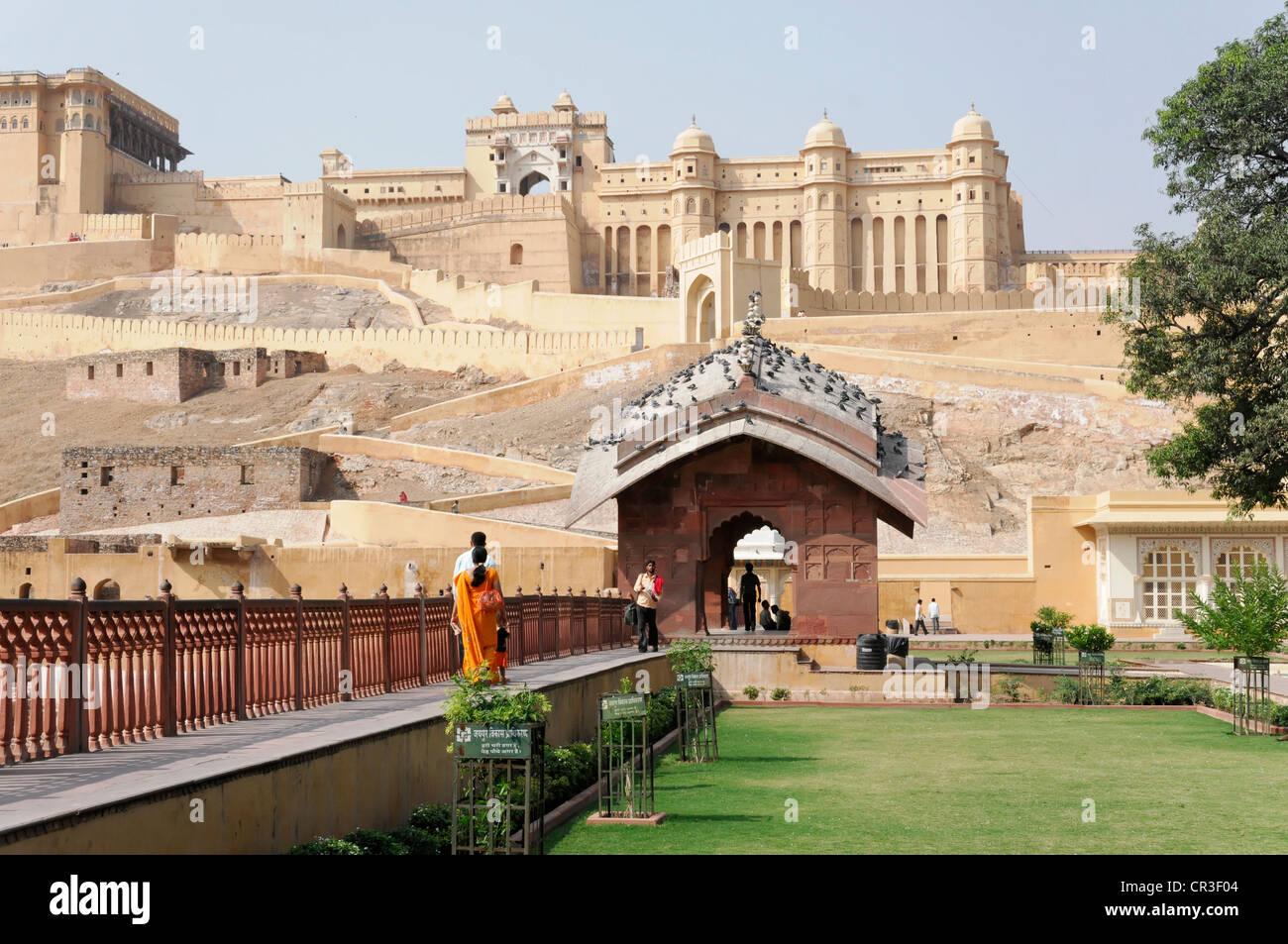Partial view, Palace of Amber, Rajasthan, northern India, Asia Stock Photo