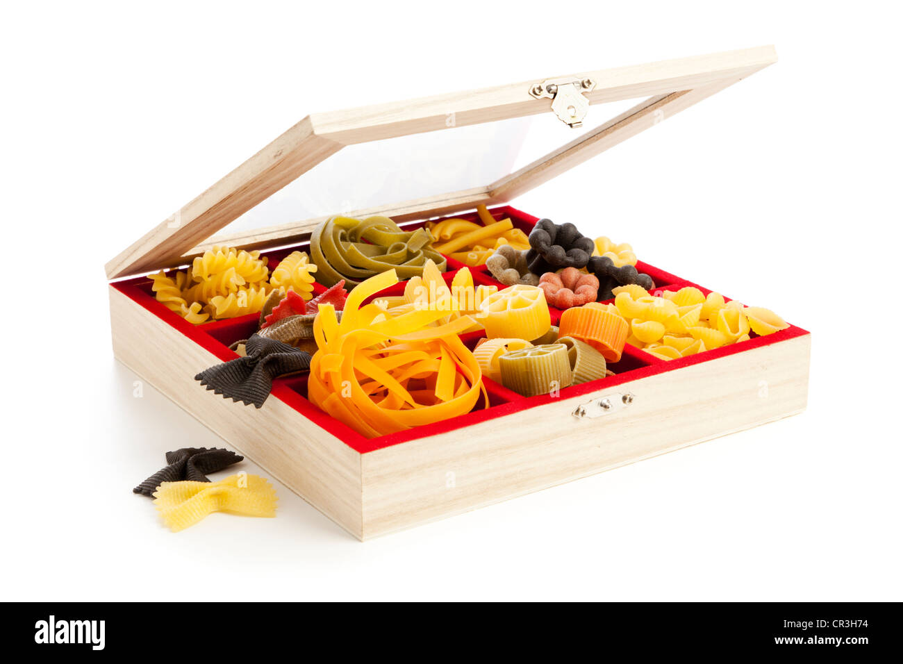 Collection of pasta specialties in jewelry box Stock Photo