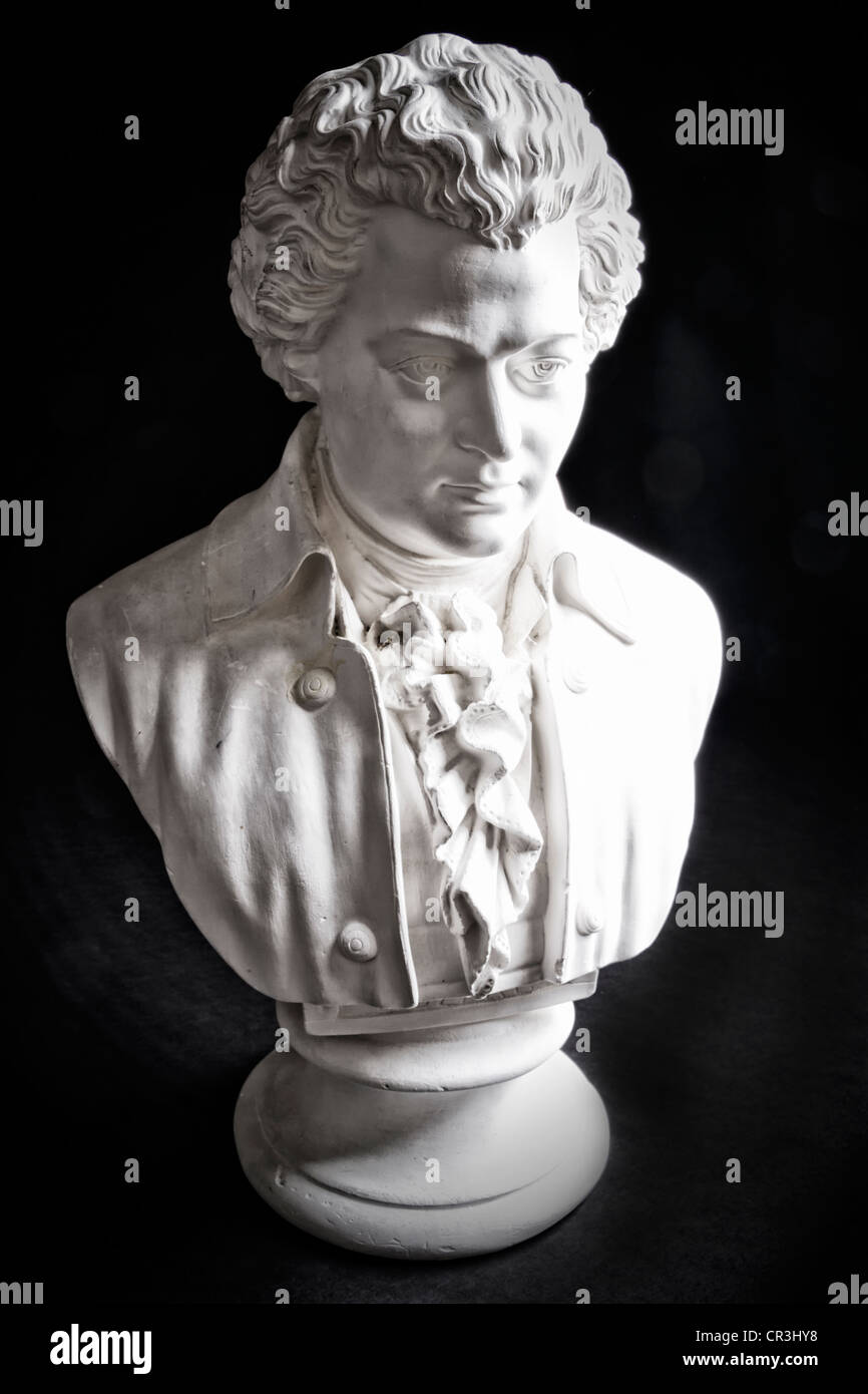 Bust of Wolfgang Amadeus Mozart Stock Photo
