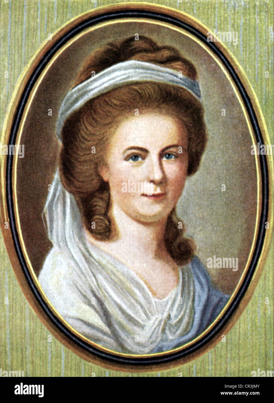 Kestner, Charlotte, 11.1.1743 - 16.1.1828, lover of Johann Wolfgang von Goethe, portrait, print after contemporary miniature, Stock Photo