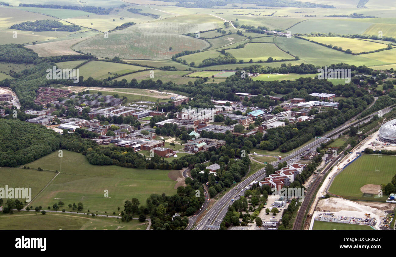 aerial view of the University of Sussex, Brighton Stock Photo