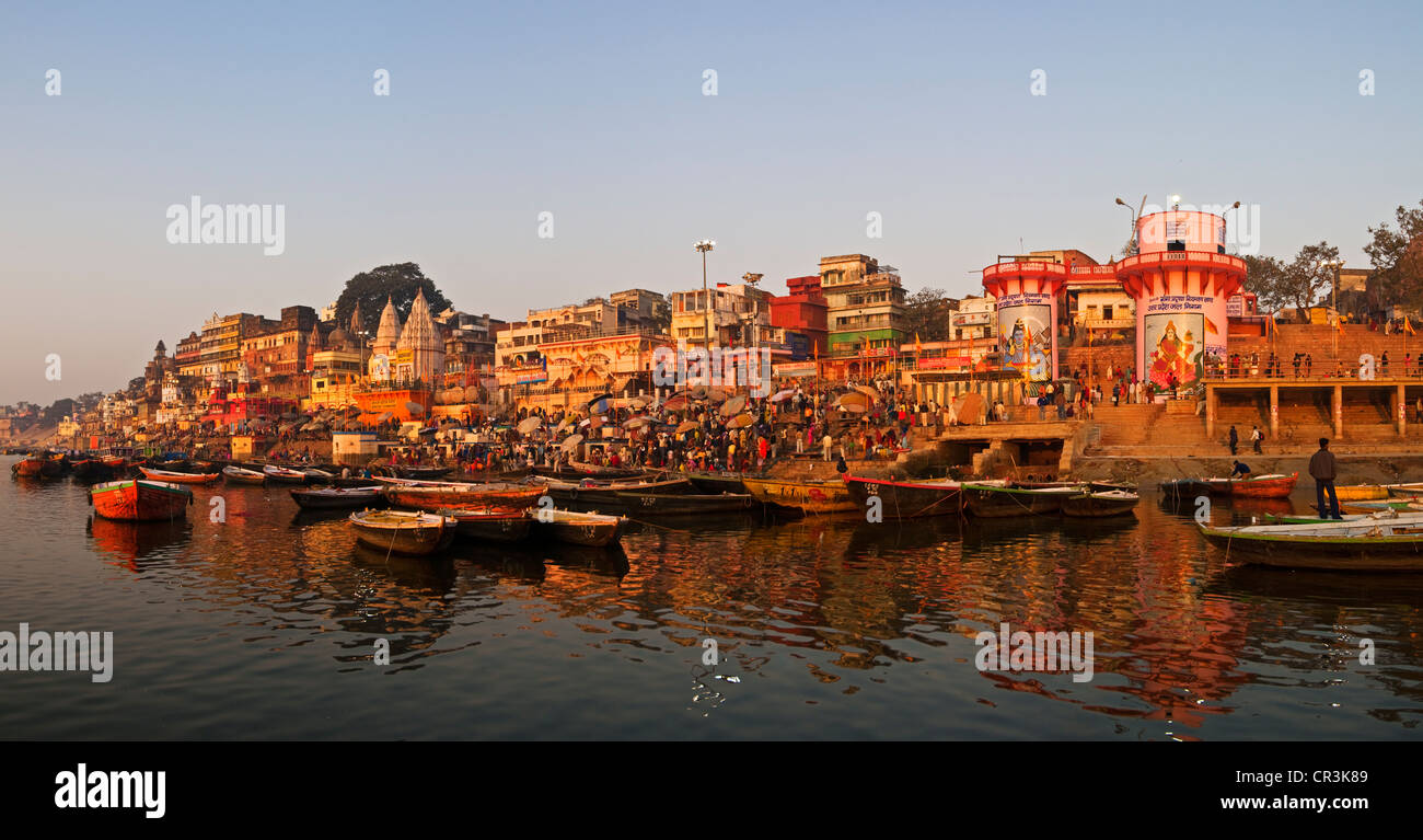 India, Uttar Pradesh State, Varanasi (Benares), Ganga (Ganges) River Stock Photo