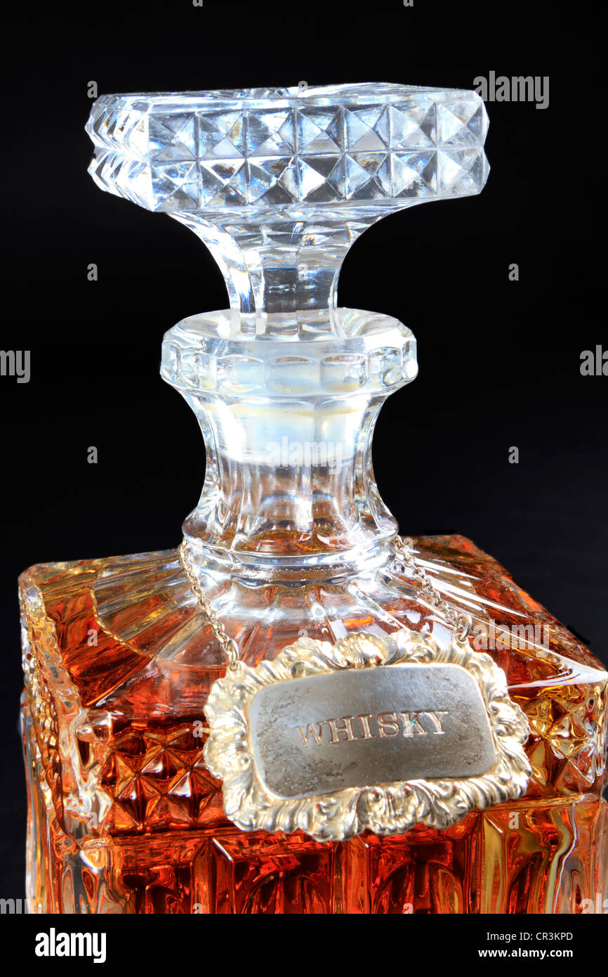 Cut glass whisky decanter Stock Photo Alamy