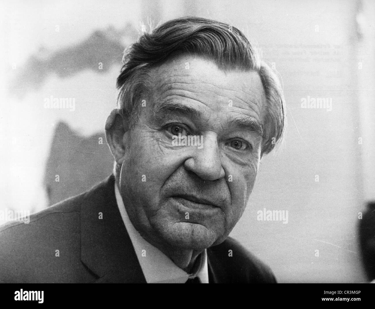 Myrdal, Gunnar Karl, 6.12.1898 - 17.5.1987, Swedish economist and politician, portrait, 1960s, , Stock Photo