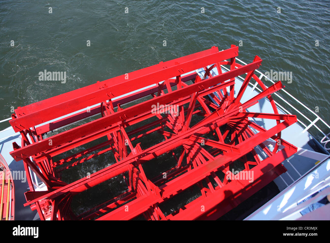 Paddle wheel boat detail Stock Photo