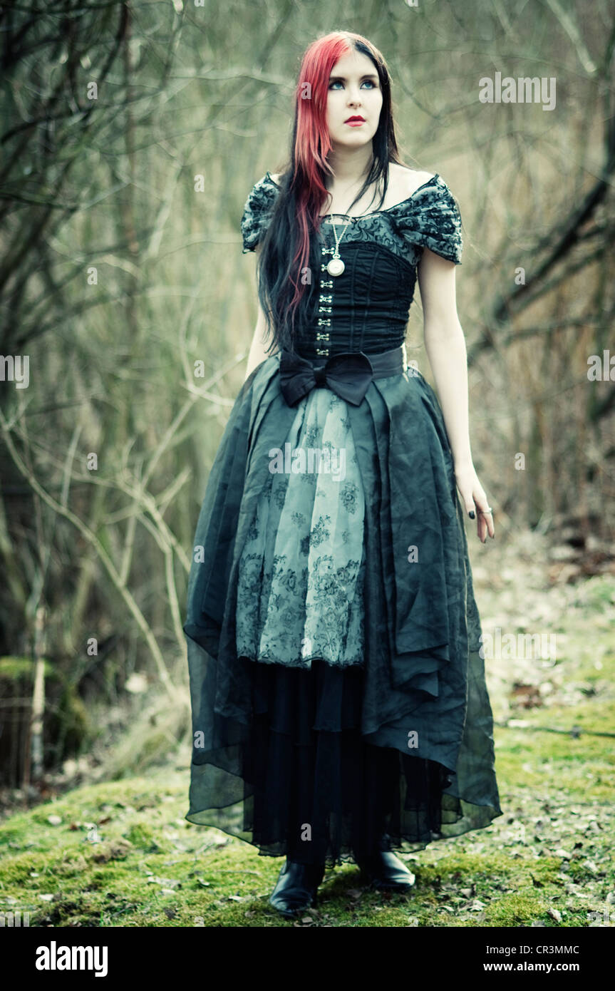 Woman, Gothic style, standing Stock Photo