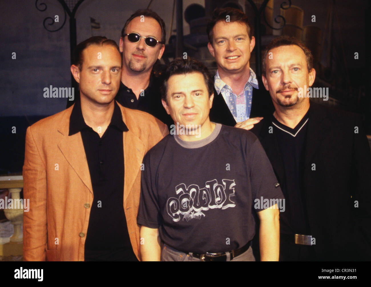 Spider Murphy Gang, German rock band, formed in 1977, group picture, in a German TV show, June 1999, Stock Photo