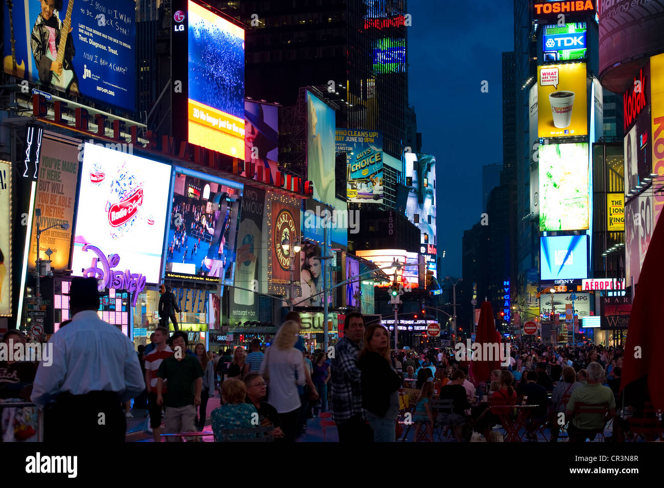 Times Square at night, Manhattan, New York, USA Stock Photo