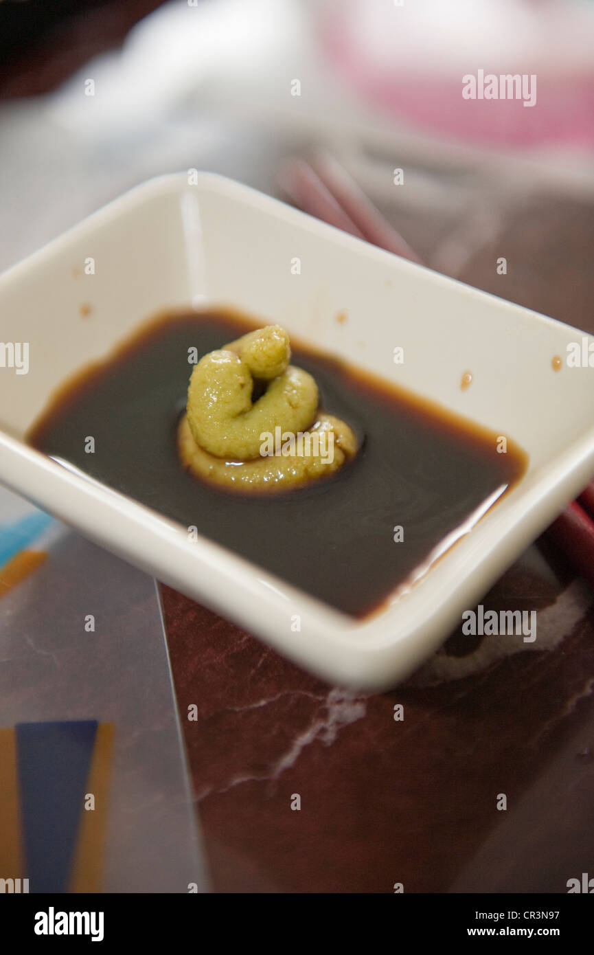 Wasabi and soya sauce Stock Photo Alamy