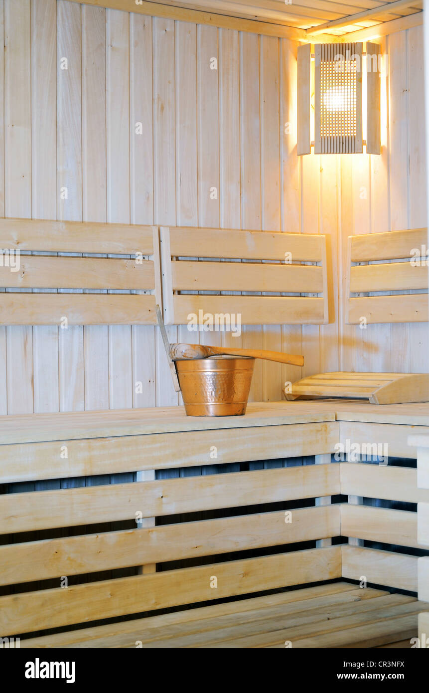 interiors saunas made of wood Stock Photo Alamy