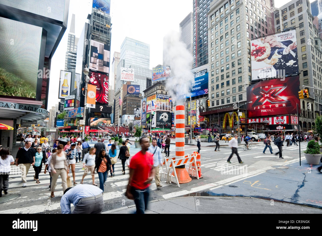 Morning rush hour in Times Square, Manhattan, New York, USA Stock Photo