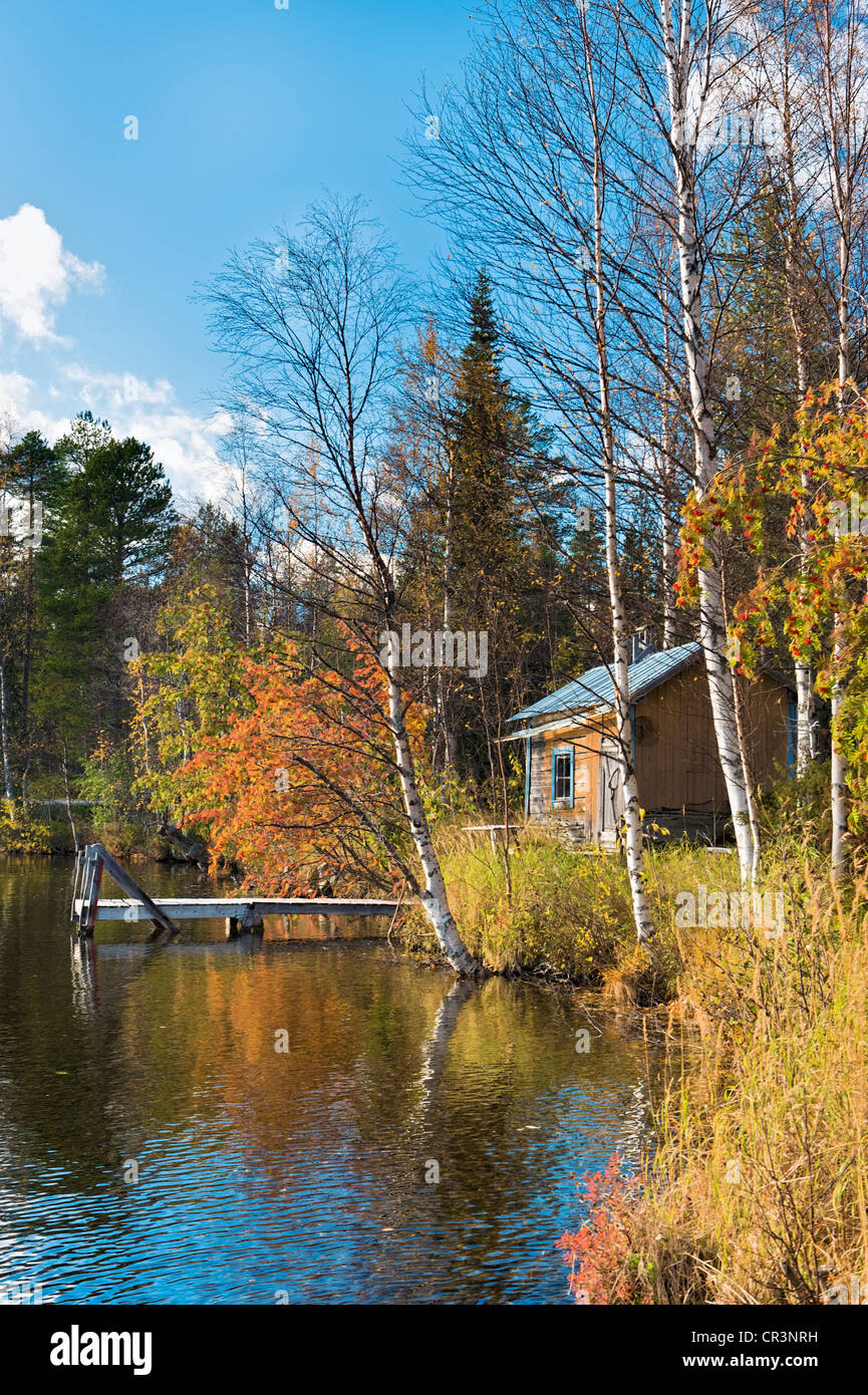 Cabin by Kallunki lake, Finland, Europe Stock Photo