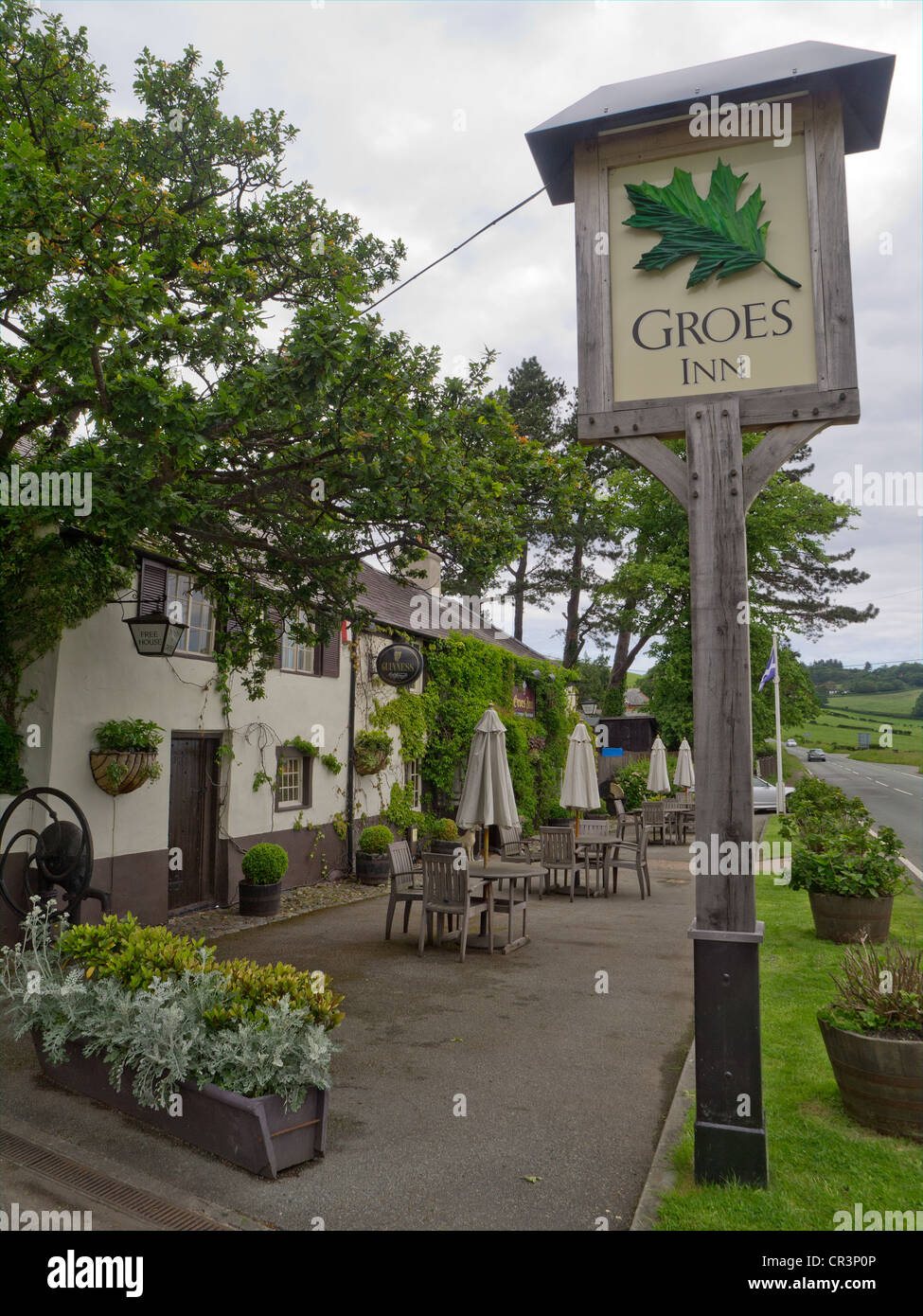 Award Winning Groes Inn near Conwy North Wales dating from 1573 Stock Photo