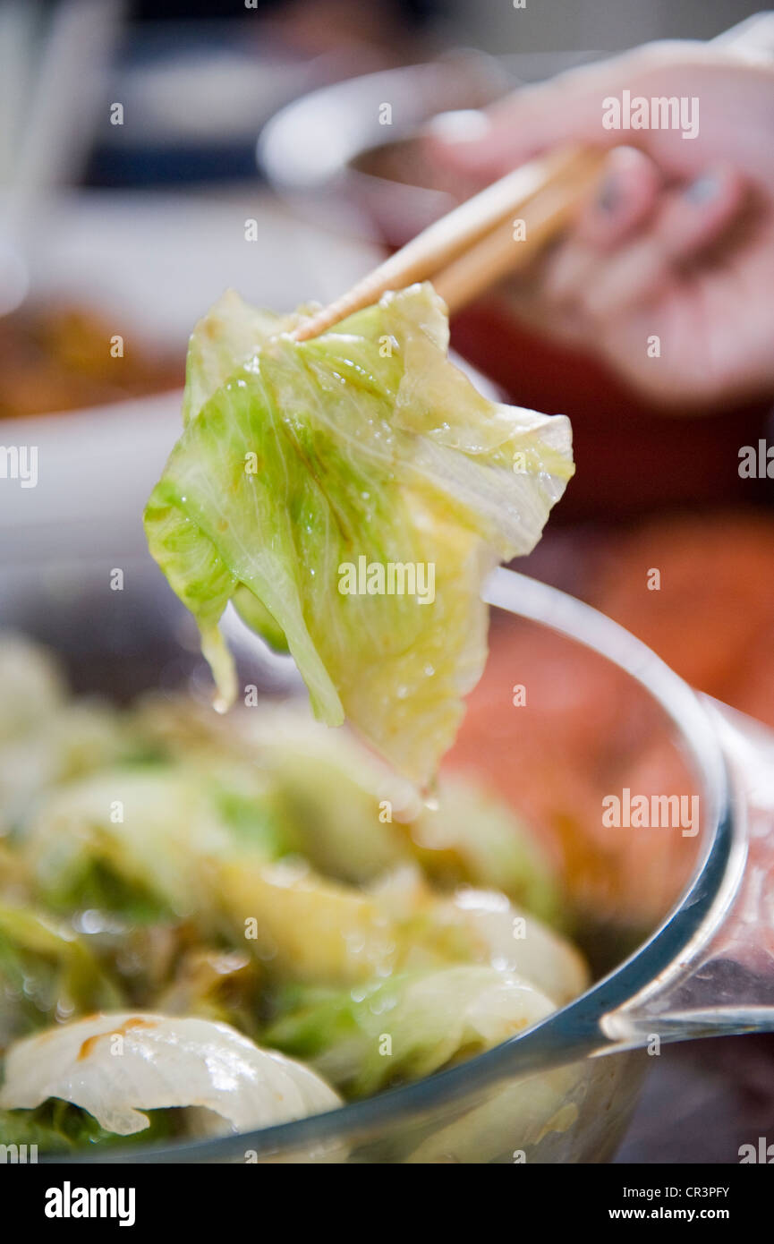 Boiled lettuce Stock Photo