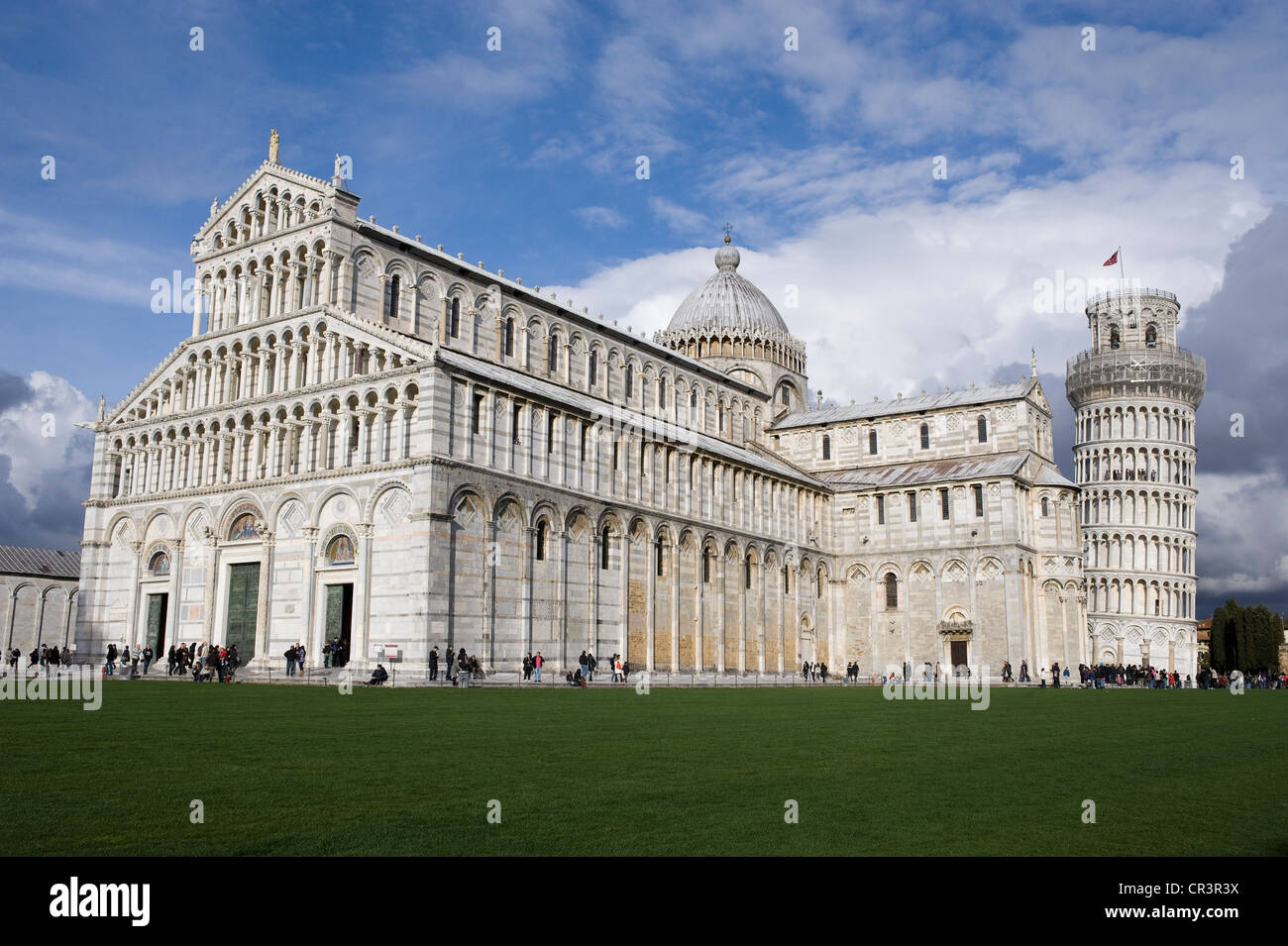 Leaning Tower of Pisa, cathedral, Piazza Dei Miracoli square, Pisa, Tuscany, Italy, Europe Stock Photo