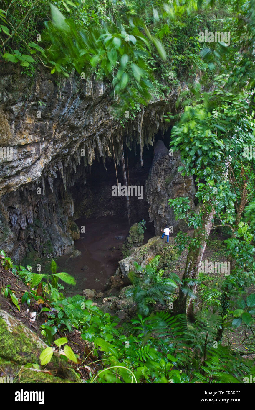 Naj Tunich sacred cavern of the Mayas, Poptun municipality, Petén Department, Guatemala, Central America Stock Photo