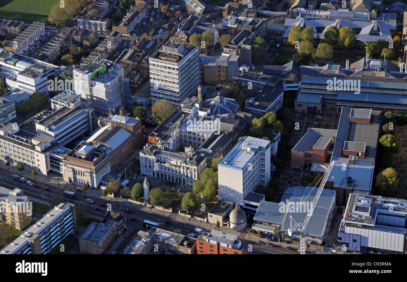 aerial view of Queen Mary University of London, Mile End Campus Stock Photo