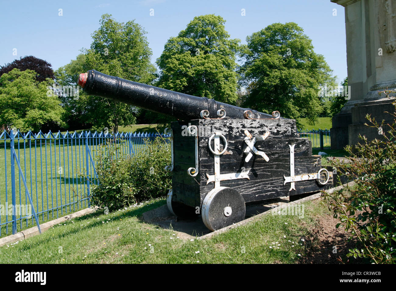 Naval cannon Nelson's Column Hereford Herefordshire England UK Stock Photo